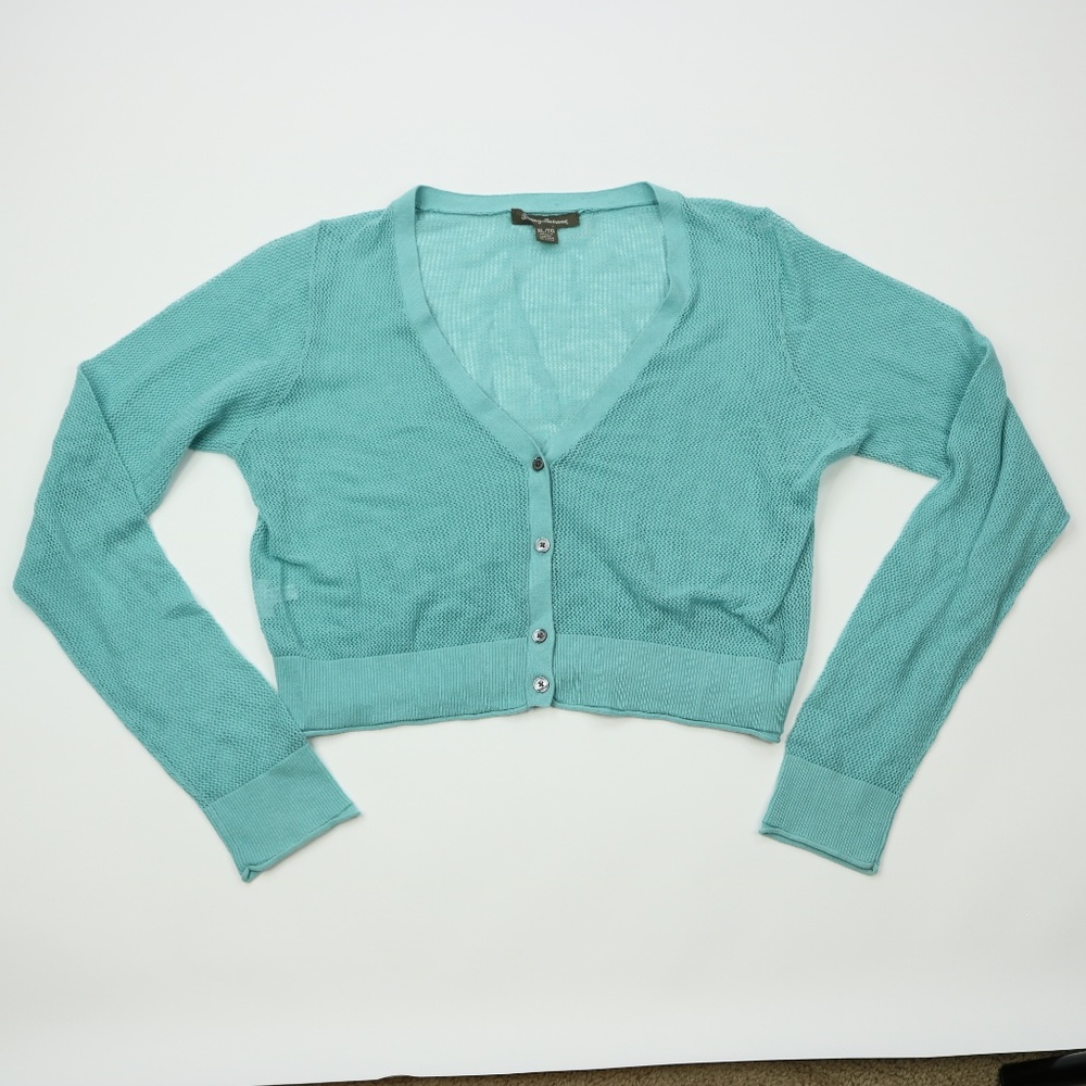 Tommy Bahama Womens Blue Sweater Crop Top Size XL